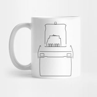 Motorised highway engineering equipment road roller black outline Mug